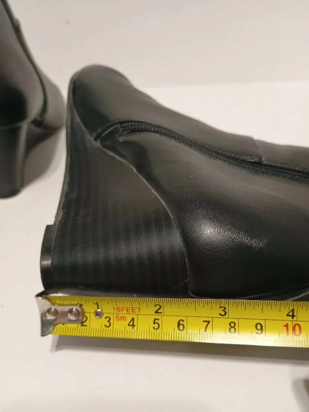 Ann Taylor Black Pointed Toe Wedge Ankle Boots Size 9M Side Zip Sleek Booties - Picture 7 of 9